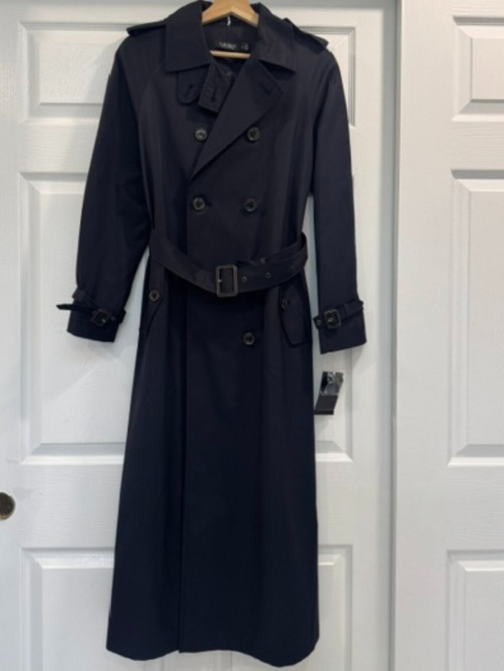Lauren Ralph Lauren Belted Gabardine Trench Coat Navy Size S NWT
